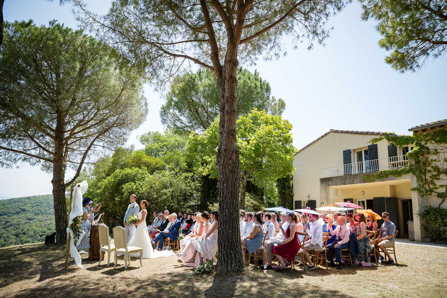 All guests in the sun at Montpellier wedding